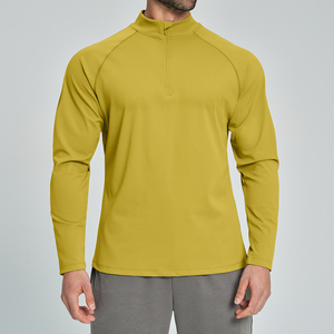 High Performance Men's Quarter Zip Sports Shirt | <b>Moisture</b> Wicking Long Sleeve Golf Pullover Front | Eco-Friendly Fitness - Product Image 3
