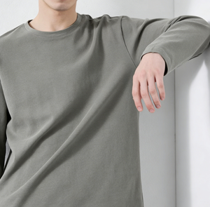 Camiseta Deportiva Casual de Manga Larga para Hombre, Color Sólido, Impresión Personalizada, Alta Calidad - Product Image 5