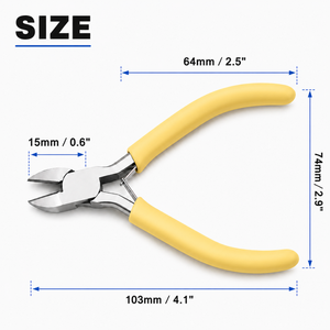 Mini-pince coupante pour bijoux, poignée jaune, outil de coupe de précision, léger et durable, pour la création de bijoux et la découpe de perles - Product Image 3
