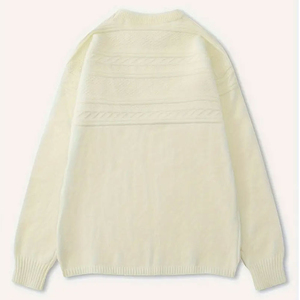 เสื้อไหมพรมคอกลมผู้ชาย ทรงปกติ สีพื้น ไม่เป็นขุย สวมใส่สบาย ผ้าฝ้าย 100% ระบายอากาศ แห้งเร็ว สำหรับฤดูหนาว - Product Image 2