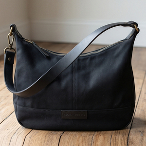 Black Canvas Shoulder Hobo Bag Single Strap Zip Closure Minimalist Style Outdoor Fashion Hobo Bags Shopping Wear Bags Women - Product Image 4