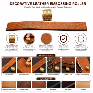 Decorative Leather Embossing Roller for <b>Belts</b> Wallets & Bags | Premium Brass Pattern Embossing Wheel | Professional Leathercraft - Product Image 5