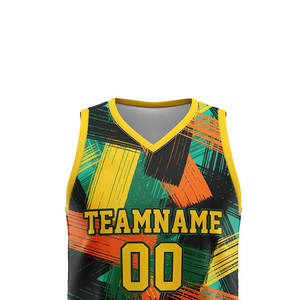 Ensembles de maillots de basketball unisexes personnalisés en gros avec logo, grandes tailles, respirants, impression sérigraphique, anti-humidité, anti-UV pour joueurs - Product Image 6