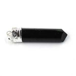 Colgante de Turmalina Negra Natural en Forma de Lápiz de 3 Lados, Gema Pulida, Cristal, Feng Shui, Decoración para el Hogar, Amuleto para Collar - Product Image 3