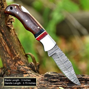 Cuchillo de Camping de Acero de Damasco de Grado Industrial UA Supplies, Punta de Cuchillo Tipo Drop Point, Afilado como una Navaja, Grosor de Hoja de 0.5mm, Longitud Total de 6.5 Pulgadas, EDC - Product Image 4
