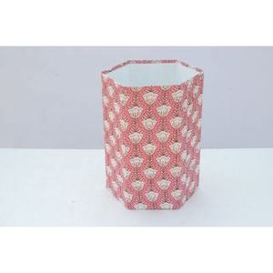 New Arrival Handmade Decorative Dust <b>Bin</b> Wood Block Printed Card Board Trash Can PP Standing <b>Lid</b> Home Decorative Waste <b>Bin</b> - Product Image 1