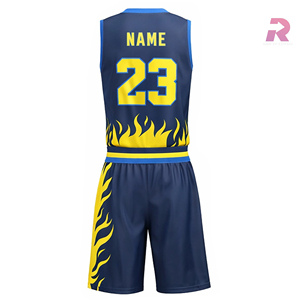 Tenues de basketball personnalisées en sublimation 100 % polyester pour hommes/femmes, grandes tailles, entraînement et compétition - Product Image 3