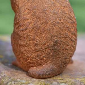 Souris en fonte avec sculpture trompette, finition rouille, ornements décoratifs pour articles de ferme et de jardin - Product Image 4
