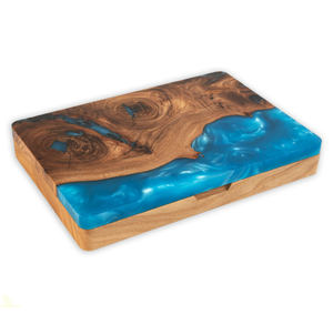 High quality handcrafted olive wood and epoxy jewelry storage <b>box</b> wooden tabletop jewelry <b>box</b> for <b>earrings</b> necklaces and rings - Product Image 3