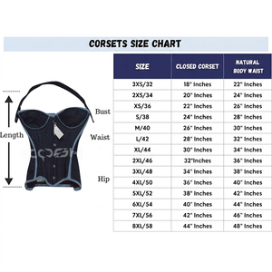 Corset bustier en jean bleu foncé premium avec bretelles, à baleines en acier, pour la mise en forme de la taille, style mode, fabricant - Product Image 6