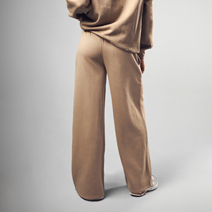 Pantalon de survêtement décontracté d'hiver pour femme, en molleton polyester/coton de haute qualité, avec dentelle, taille élastique oversize, respirant, style Hip Hop, vente en gros - Product Image 5