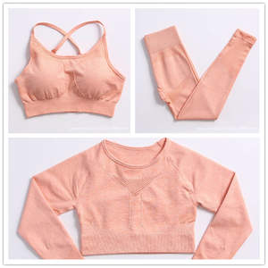 Women Yoga Sets Breathable Solid Bra Leggings Pants Fitness Running Clothes Sexy Gym Top Sportswear Plus Size Quick Dry Seamless - Product Image 6