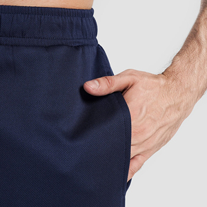 Shorts Bermuda pour Homme en Polyester Bleu Marine, Taille Élastique, Séchage Rapide, Style Décontracté, Couleur Unie, Tissu Tricoté - Product Image 5