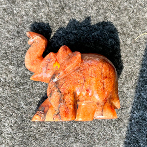 Red Aventurine <b>Elephant</b> Hand Carved Natural Gemstone Figurine Energy Confidence Feng Shui <b>Decor</b> Wholesale - Product Image 5