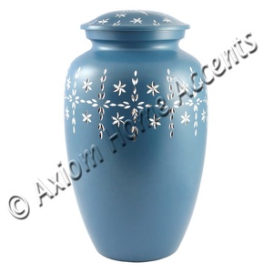 Urna de cremación de aluminio artesanal con artesanía detallada Elegante recuerdo conmemorativo de Axiom Home Accents - Product Image 3