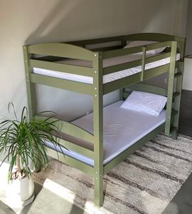 Cama litera minimalista personalizable en verde oliva, muebles de dormitorio de madera personalizados para niños - Product Image 5