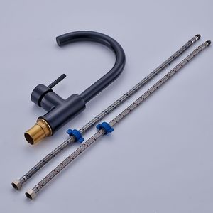 Rubinetto da Cucina Monocomando in Acciaio Inox Nero Opaco, Moderno Rubinetto Commerciale a Foro Singolo per Lavello Bar e Uso Cucina - Product Image 1