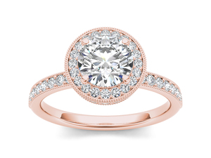 Anillo Solitario de Oro Sólido de 14K con Diamante Cultivado en Laboratorio de 1 Quilate, Corte Brillante Redondo, VS VVS EF, con Detalle Milgrain, para Uso Diario y Bodas - Product Image 5