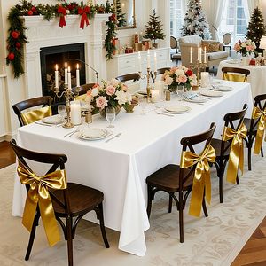 Nappes rectangulaires blanches 60 x 102 pouces, lot de 6, réutilisables et lavables en machine, résistantes aux plis, pour tables - Product Image 2