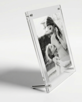 Nouveau modèle de cadre photo numérique personnalisé A4 en acrylique transparent écologique, impression UV/sérigraphie personnalisée, affichage photo