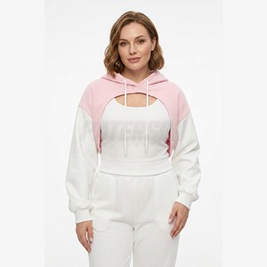 Sudadera con capucha personalizada de 300 g/m² de algodón y elastano, estilo bolero, corta para mujer, para marcas Y2K, con construcción de manga ajustada - Product Image 1