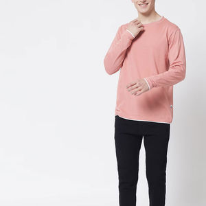 เสื้อยืดแขนยาวผู้ชายคุณภาพพรีเมียมอย่างดี ทรงปกติ ผ้าฝ้าย 100% รับสกรีนโลโก้ ผ้าถัก แห้งเร็ว ระบายอากาศได้ดี - Product Image 1