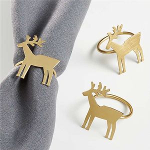 Stylish Classic Leaf Shape Napkin Rings Brass 4.5cm Width Durable <b>Party</b> <b>Table</b> Decoration - Product Image 3