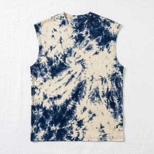 Débardeur pour homme en tissu extensible à texture côtelée de qualité supérieure, confort quotidien, style décontracté, tie-dye - Product Image 5
