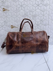 New Design Fashion Crunch Leather Large Capacity Unisex Travel <b>Luggage</b> Bag Animal Print Adjustable <b>Strap</b> Zipper Closure Gift - Product Image 3