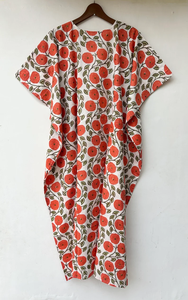 Caftán de encaje de algodón 100% suave con estampado animal, cuello en V, manga corta, largo completo, elegante para mujer, ideal para verano y playa, o como vestido de dama de honor. - Product Image 3