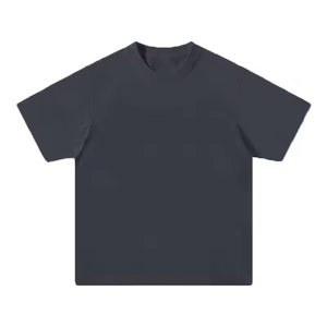 Camiseta de algodón para hombre, cuello redondo, manga corta, corte regular, informal, de punto liso, teñido liso, diseño sencillo - Product Image 4