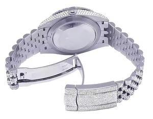 Montre de luxe BOJ R.O.L.E.X.08 pour homme, chiffres arabes, moissanite VVS, quartz blanc, acier, style hip-hop, 41 mm, mouvement japonais, fermoir caché - Product Image 6