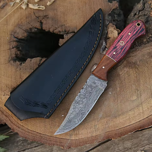 Couteau de survie et de chasse multi-usage en acier Damas à lame fixe, qualité supérieure, vente en gros, personnalisable OEM/ODM - Product Image 2