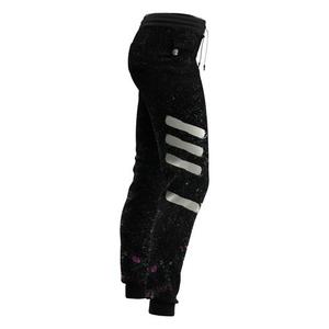 Custom Men's Dripping Print Sweatpants <b>Elastic</b> <b>Waist</b> Drawstring Casual Spliced Design Black White Polyester Autumn Wear - Product Image 4