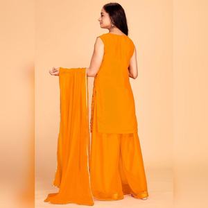 Ensemble Kurti Plazzo Moderne Georgette pour Femme, avec Broderies à Paillettes, pour Été et Hiver, Tenue de Soirée, Vente en Gros Indienne, Pantalon Chine - Product Image 5