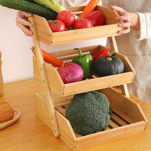 Cesta de Frutas de Bambú, Organizador de Cocina Grande para Frutas y Verduras, Estante de Almacenamiento para el Hogar, Tienda de Frutas, Restaurante - Product Image 5