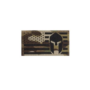 Custom Embroidered USA Flag <b>Patch</b> with Sparta Helmet Design Laser-Cut <b>Sew</b>-<b>On</b> Flower Shape Fabric Badge 600D Nonwoven Felt - Product Image 3
