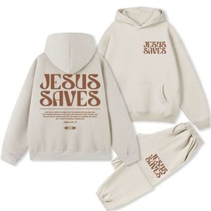 เสื้อสเวตเชิ้ตมีฮู้ดพิมพ์ลาย God Is Good และชุดจ็อกเกอร์ ชุดวอร์มผ้าฝ้ายสำหรับทุกเพศ ชุดลำลองสำหรับฤดูใบไม้ร่วง - Product Image 2