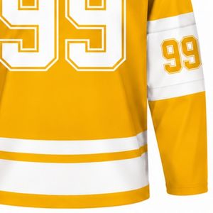 Men Yellow <b>Ice</b> Hockey Jersey Long Sleeve Polyester Sports Shirt Match Training Team Wear Performance Clothing - Product Image 6