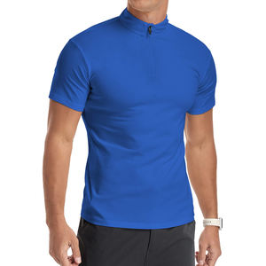 Chemise à col zippé pour homme, design unique, légère, séchage rapide, tissu doux, motif uni, coupe classique. - Product Image 4