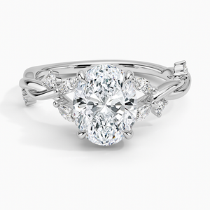 Bague BOJ 021 en argent 925, coupe ovale, avec diamant Moissanite 2 carats couleur D VVS1, certifiée GRA, motif Azalea Twist, en promotion à prix réduit - Product Image 1