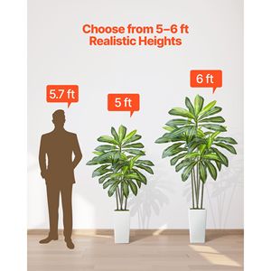 Dracaena Artificiale Bianca in Fibra di Vetro da 1,8 m in Vaso Alto, Pianta Finta in Seta, Grande Palma Tropicale Finta - Product Image 6