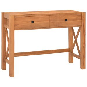 Medium Teak Wood Plywood Rectangular <b>Desk</b> <b>Console</b> <b>Tables</b> with Elegant Style - Product Image 1