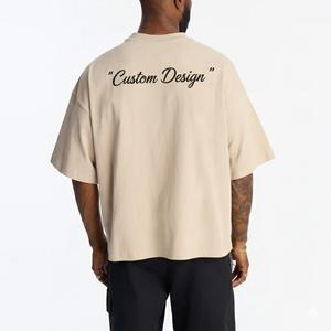 T-shirt Boxy Homme de Luxe Vintage Personnalisé avec Logo, Grande Taille, Manches Courtes, Uni, en Coton Imprimé, de Haute Qualité - Product Image 2