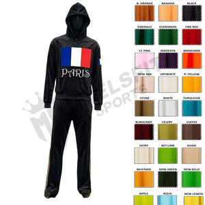 Ensemble de survêtement tendance pour homme avec fermeture éclair, capuche, effet délavé, respirant, épais, pour la course et le jogging - Product Image 2