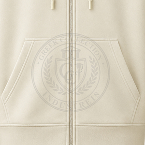 Sweat-shirts à capuche zippés en molleton de coton épais, brodés grecs, personnalisés avec étiquette privée, pour hommes et femmes, couleur beige - Product Image 3
