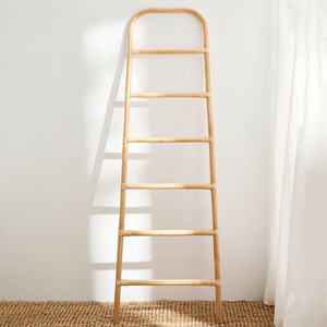 Handcrafted rattan <b>towel</b> rack boho vibe decorative ladder for hair salon home hotel <b>cheap</b> cost ladders - Product Image 6