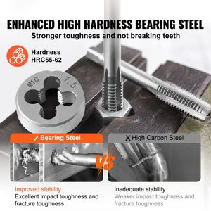 Set Essenziale di 110 Pezzi Maschi e Filiere in Acciaio per Cuscinetti, Include Misure Metriche da M2 a M18 – Strumento Indispensabile per Tagliare Estensioni - Product Image 6