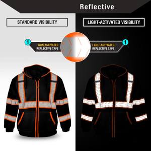 Chaqueta de Seguridad Corporativa Personalizable con Bandas Reflectantes de Alta Visibilidad, 100% Poliéster, Ropa de Trabajo Funcional para Personal de Tierra de Aeropuertos y Puertos - Product Image 3