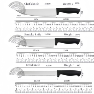 Inventory 14-Piece Knife Set with Block Stainless Steel Chef Knives Scissors and Sharpening <b>Rod</b> Matte Finish Ergonomic Handle - Product Image 5